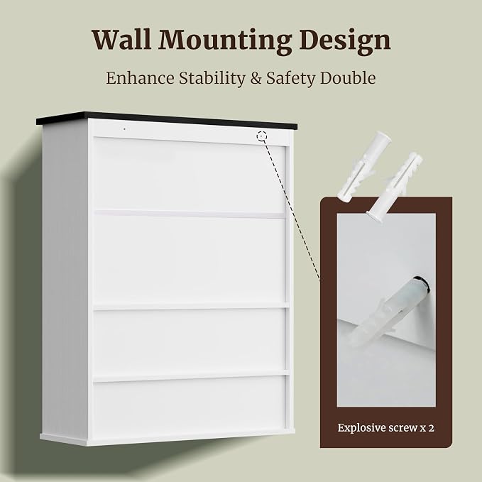 Farmhouse Bathroom Wall Cabinet, Over Toilet Bathroom Organizer - Image 8