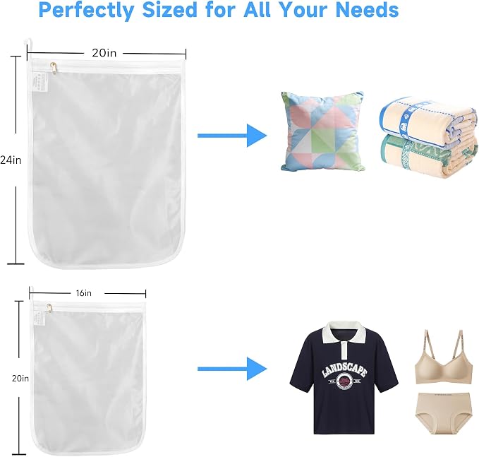 GOGOODA 4 Pack Delicates Laundry Bags, Fine Mesh Wash Bag - Image 5
