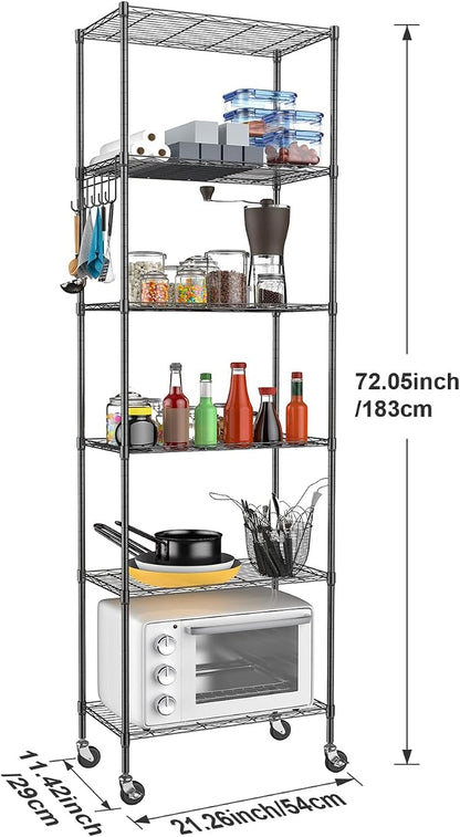 Homdox 6-Tier Storage Shelf Wire Shelving Unit Free Standing Rack Organization - Image 3