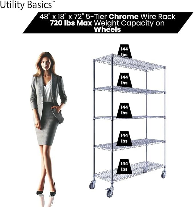 NSF Commercial 5-Tier Wire Shelving - Image 4