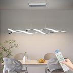 Modern Ceiling Chandelier Light, Acrylic Anti Flicker Pendant Lamp with Remote Control Dimmable 3 Color Mode & Brightness (Warm Cool Neutral Light) for Kitchen Bar