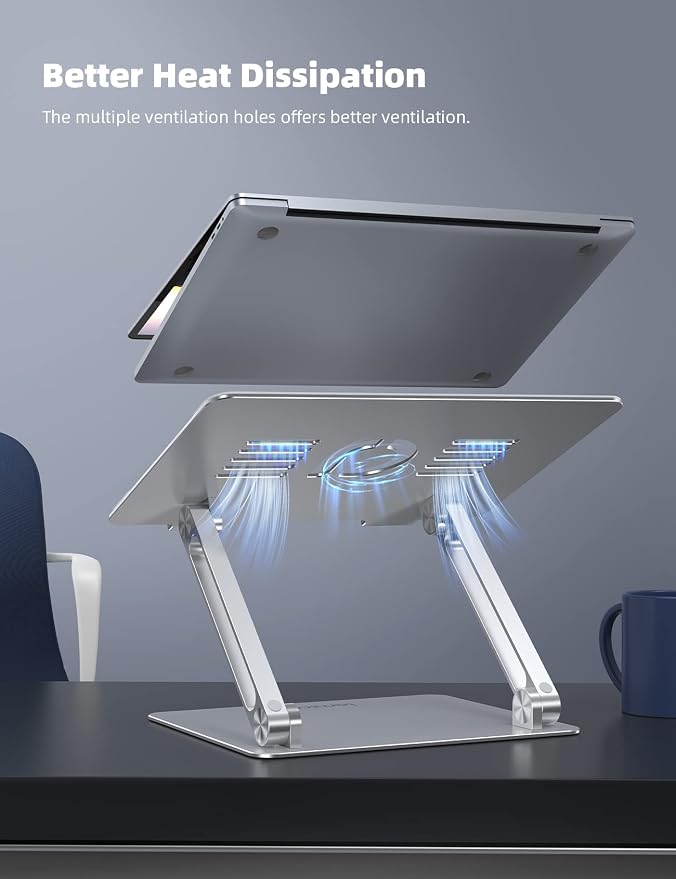 Lamicall Adjustable Laptop Stand, Portable Laptop Riser, Aluminum Laptop Stand - Image 3