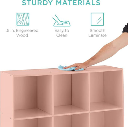 Best Choice Products Kids Bookcase 9-Cube Storage Organizer, 11in Shelf Opening - Image 6