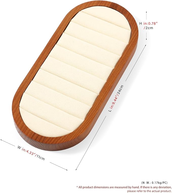 Small Jewelry Rings Display Tray Solid Wood Jewelry Display Organizer Tray - Image 7