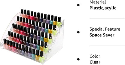 5 Tiers Acrylic Clear Plastic Nail Polishes Organizer Lipstick Holder Display - Image 6