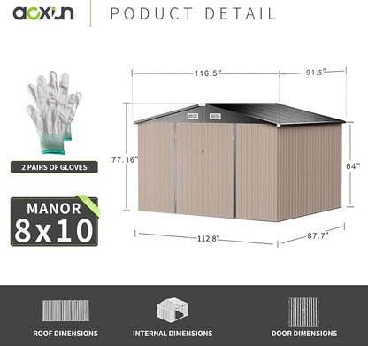 Aoxun 10x8 FT Outdoor Storage Shed - Image 5