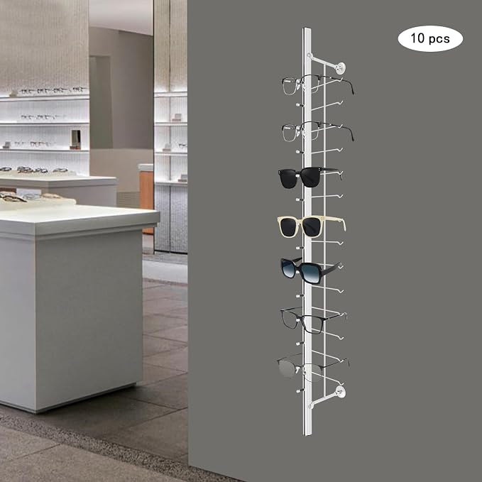10Pcs Eyeglass Display Rack, Wall-Mounted Sunglasses Storage Organizer - Image 5