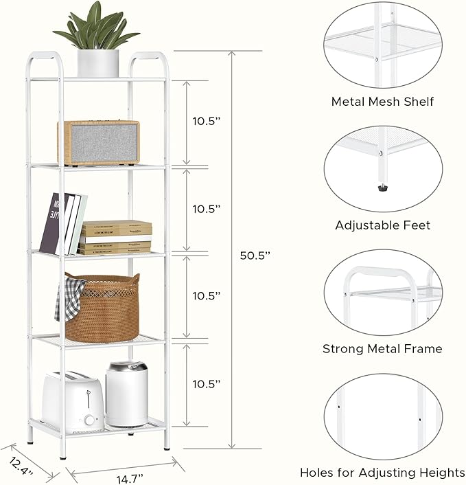 MAX Houser Storage Rack with Shelf, Industrial Style Extendable Plant Stand - Image 3