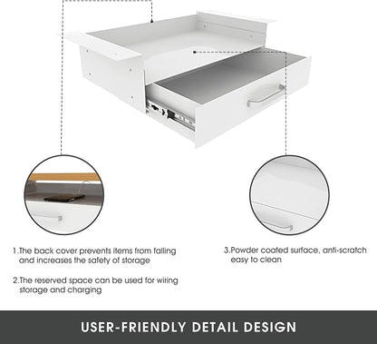 GOME White Under Desk Drawer Storage - Image 5