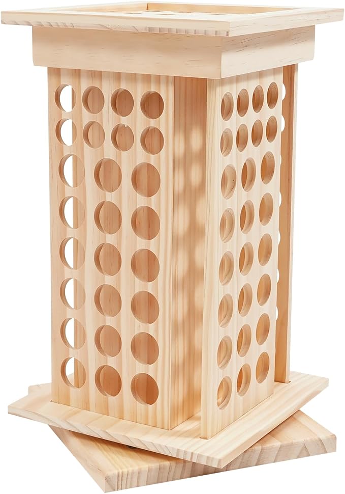 Wooden Essential Oil Bottle Display Rack Rotating Essential Oil Storage - Image 7