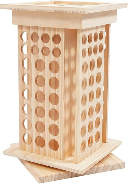 Wooden Essential Oil Bottle Display Rack Rotating Essential Oil Storage - Image 7
