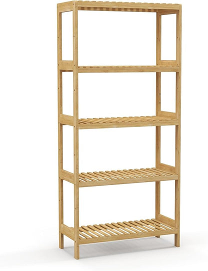 Bamboo Rack, Adjustable Bamboo Shelf, Bathroom Living Room by Elepude