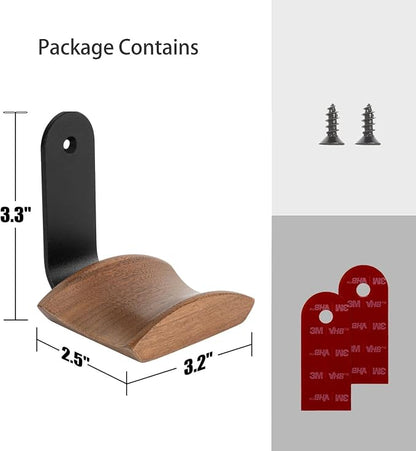 Headset Holder with 6cm Wide Walnut Headrest, Headphone Wall Mount Holder with - Image 5