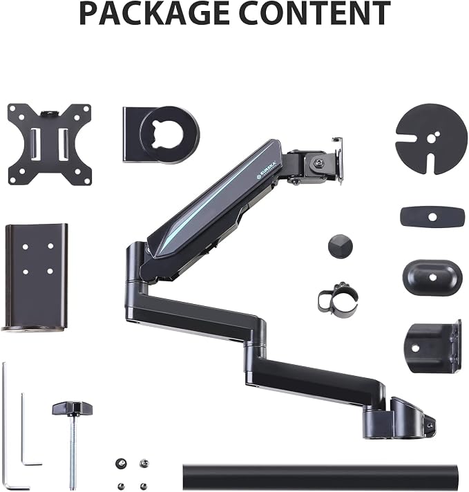 EUREKA ERGONOMIC Single Monitor Desk Mount, Adjustable Gas Spring Monitor Arm - Image 9