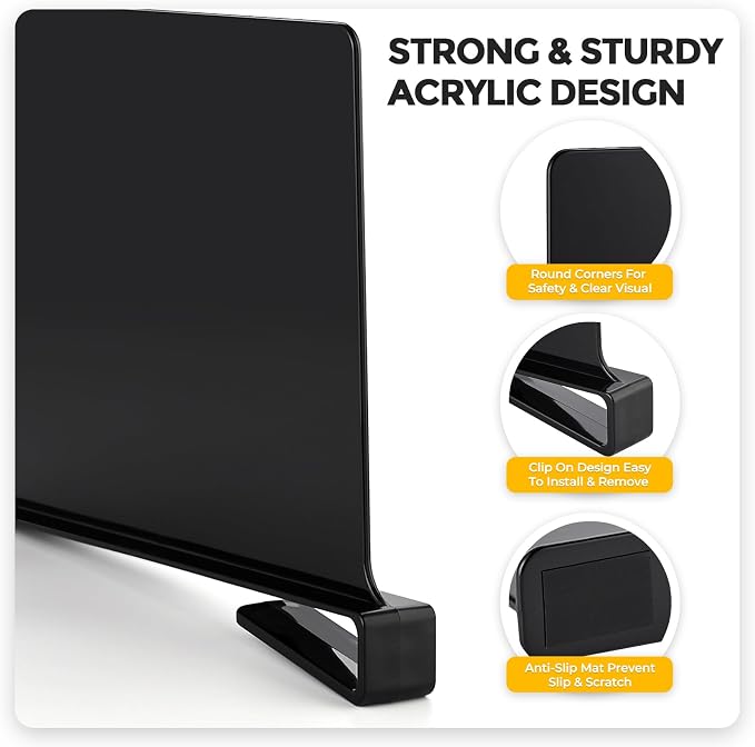 JOY DECOR 8 Pack Acrylic Matte Black Shelf Dividers - Image 6