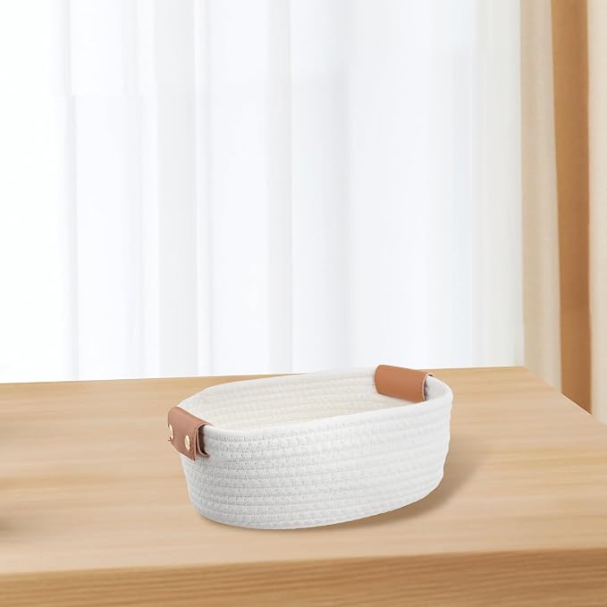 Portable Woven Cotton Rope Storage Bin - Image 8