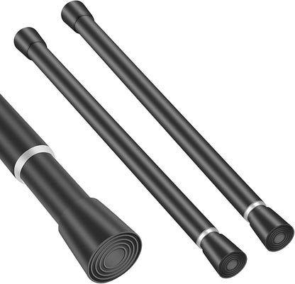Black Adjustable Shower Curtain Rod 16-28 Inches 2 pc, 7/8" Diameter Anti-slip by Unknown