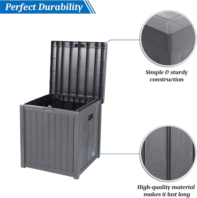 VINGLI 51 Gallon Medium Deck Box Organization, Resin Storage Box - Image 3