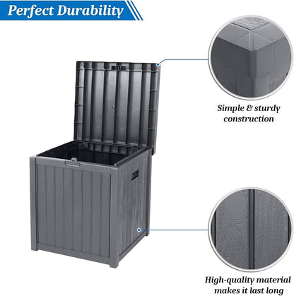 VINGLI 51 Gallon Medium Deck Box Organization, Resin Storage Box - Image 3