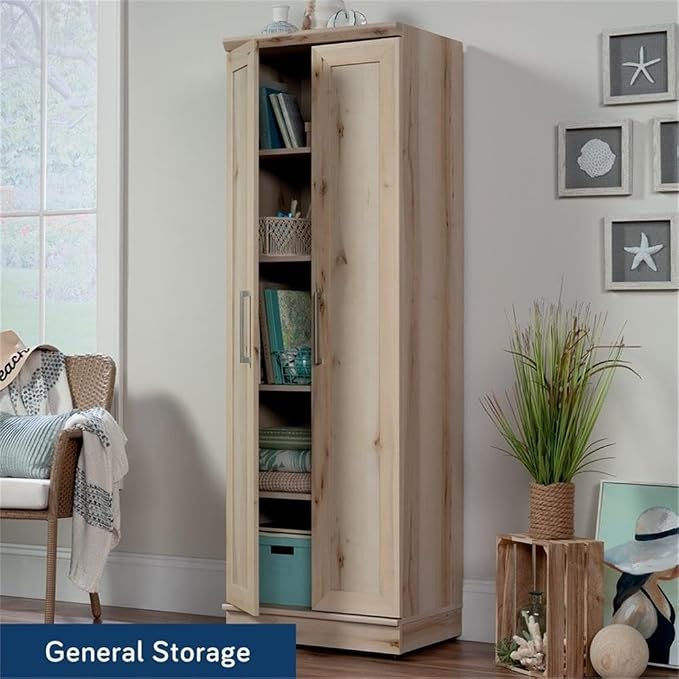 Sauder HomePlus Two Door Storage Cabinet/Pantry Cabinet, Pacific Maple Finish | - Image 2