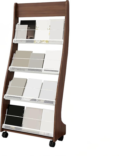 Brochure Display Rack, 4 Layer Floor-Standing Magazine Rack, Literature by LHIUGE