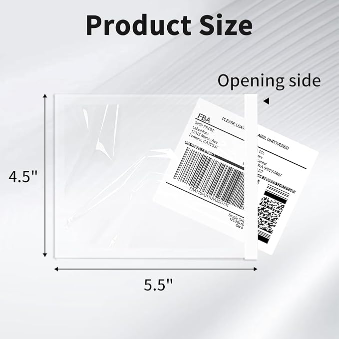 9527 Product 4.5" x 5.5" Clear Adhesive Top Loading Packing List/Shipping Label - Image 2