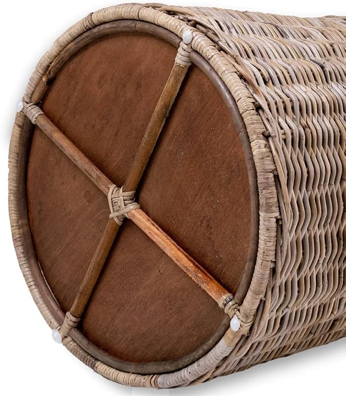 The Basket Lady Round Kubu Wicker Laundry Hamper, Extra Large, 23 in Dia x 28 - Image 7