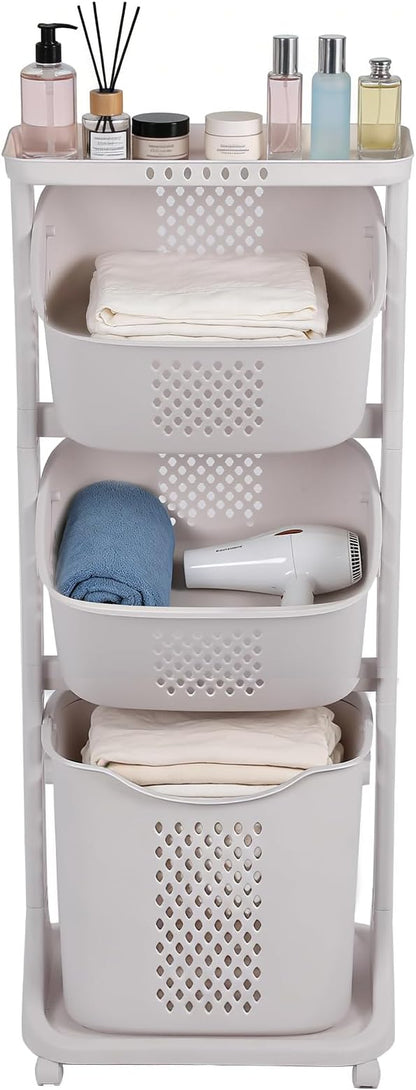 FAHKNS 3-Tier Laundry Hamper Sorter Cart by FAHKNS