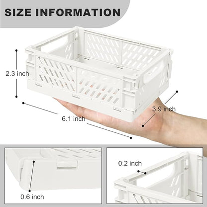 Small Pastel Plastic Storage Bins 2Pcs Foldable Pastel Crates Plastic Basket - Image 2