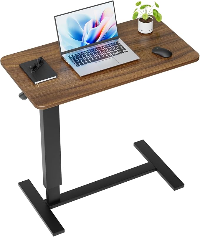 Overbed Bedside Table with Wheels, Adjustable Hospital Over Bed Table, Rolling by NIUTN