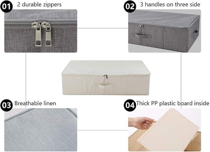 Folding Underbed Shoes Clothes Storage Organizer Basket - Image 2