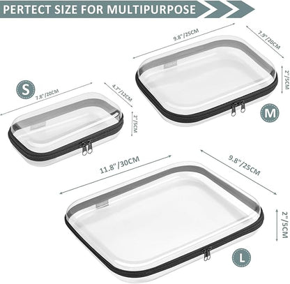 Hard Sided Clear Zipper Case for Storage- Professional-Grade Plastic Clear - Image 5