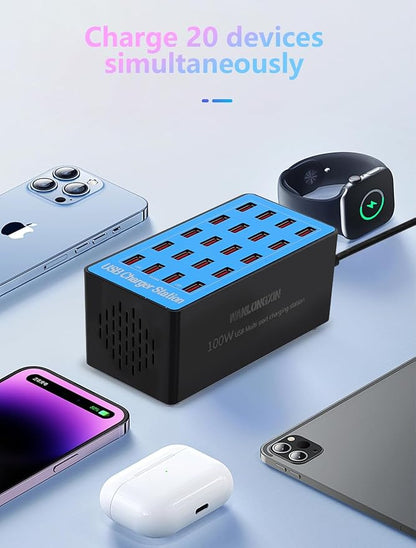 USB Charging Station, 100W 20-Port Multi Smart Safety Fast Charger Station - Image 2