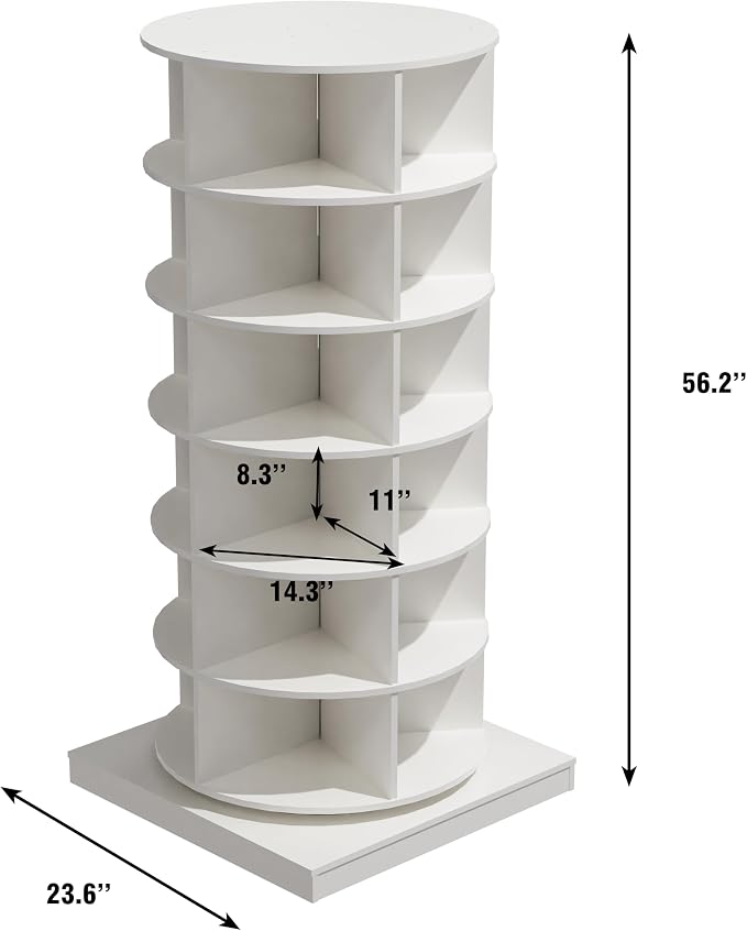 6 Tier / 7 Tier Rotating Shoe Rack Tower, Modern Free Standing 360° Revolving - Image 2