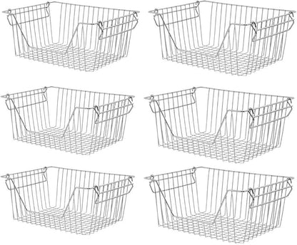 Stackable Wire Metal Baskets Storage Bins Fruit Vegetable Organization Pantry by blitzlabs
