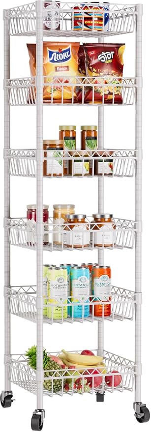 6 Shelves Storage Shelf Wire Closet Bathroom Organizers Metal Pantry Kitchen by Golpart