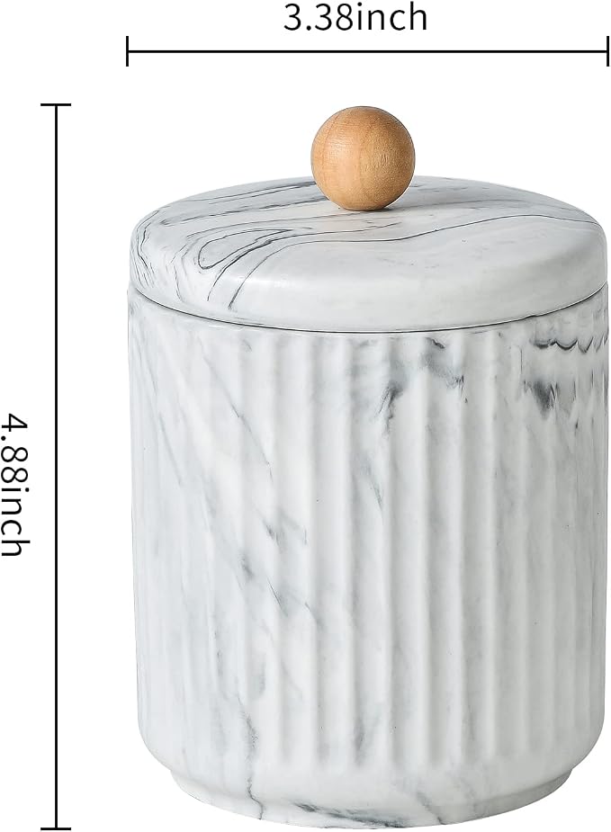 Bathroom Canister with Lid Qtip Holder Dispenser Jar Storage Organizer - Image 6