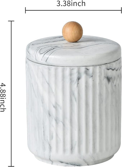 Bathroom Canister with Lid Qtip Holder Dispenser Jar Storage Organizer - Image 6