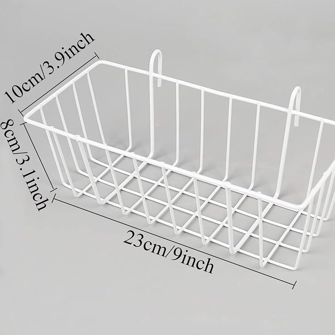 GBYAN Wire Wall Grid Basket Hanging Display Shelf White Metal Grid Panel - Image 2