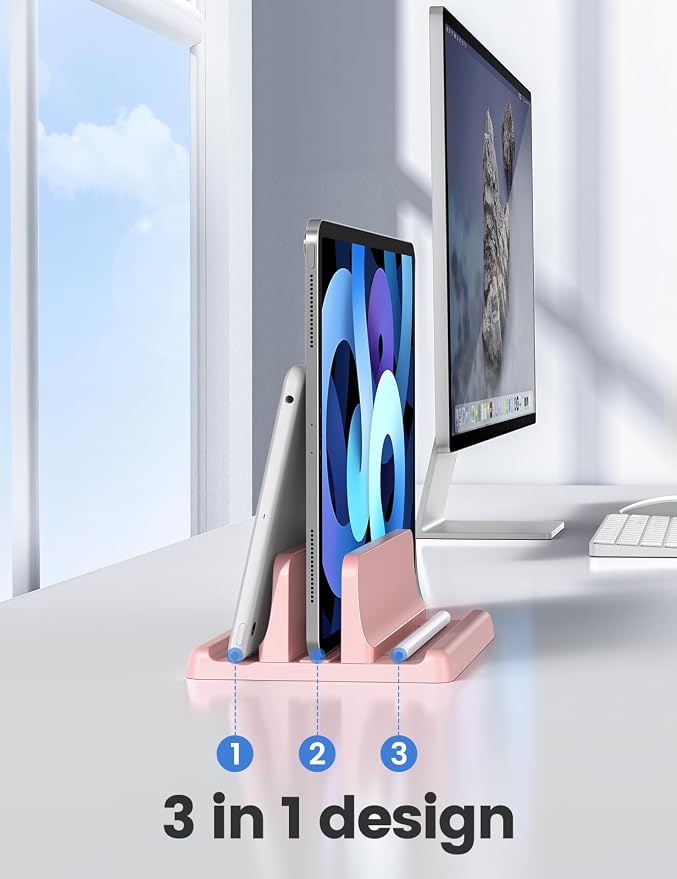 Vaydeer Vertical Laptop Stand Holder Plastic Adjustable Desktop Notebook Dock - Image 2