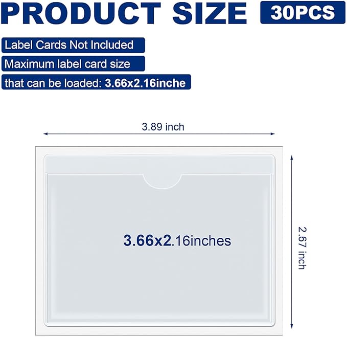 Chinco 30 Pcs Self Adhesive Pockets, Bin Labels - Image 2