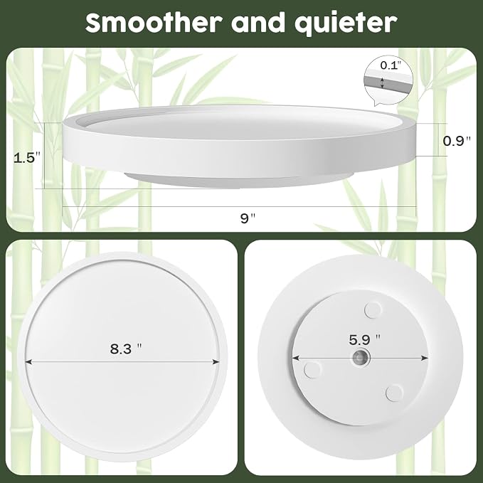 Turntable Vanity Tray 9 Inch for Perfume Candle, Bamboo Kitchen Sink Countertop - Image 7