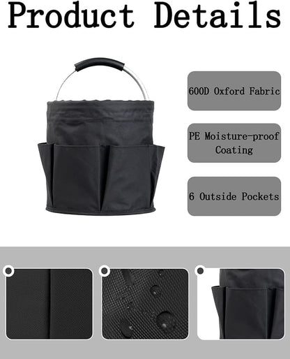 Cleaning Caddy with Handle, Cleaning Products Organiser, Foldable Storage Basket - Image 3