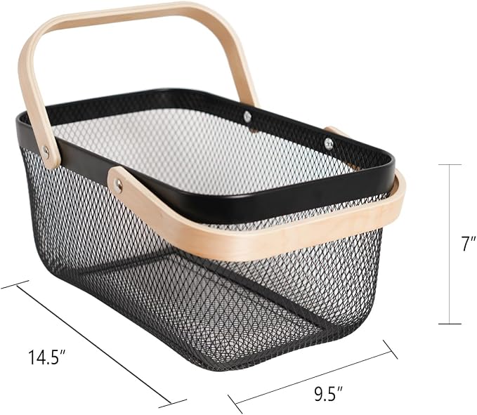 Metal Mesh Steel Harvest Basket, Wire Garden Basket - Image 6