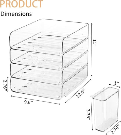 4-Tier Acrylic Paper Tray Organizer - Image 3