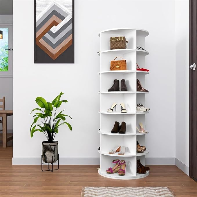 Shoe Organizer 7-Tier Spinning Shoe Rack by Unknown