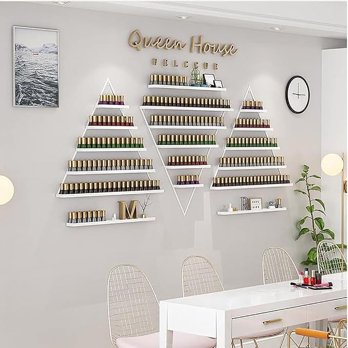 Wall Mounted Shelf Nail Polish Bottle Display Rack, Triangular Essential Oil by Unknown