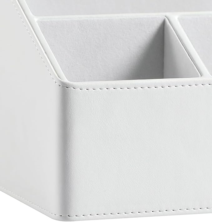 PU Leather Desk Organizer, Luxury Remote Control Holder - Image 6