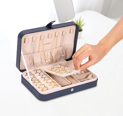 LANDICI Small Jewelry Box for Women Girls, PU Leather Travel Jewelry Case - Image 5