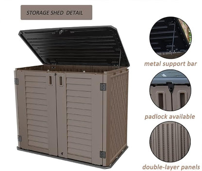 Horizontal Resin Storage Shed, 34 Horizontal Cu.ft Outdoor Storage Cabinet - Image 5